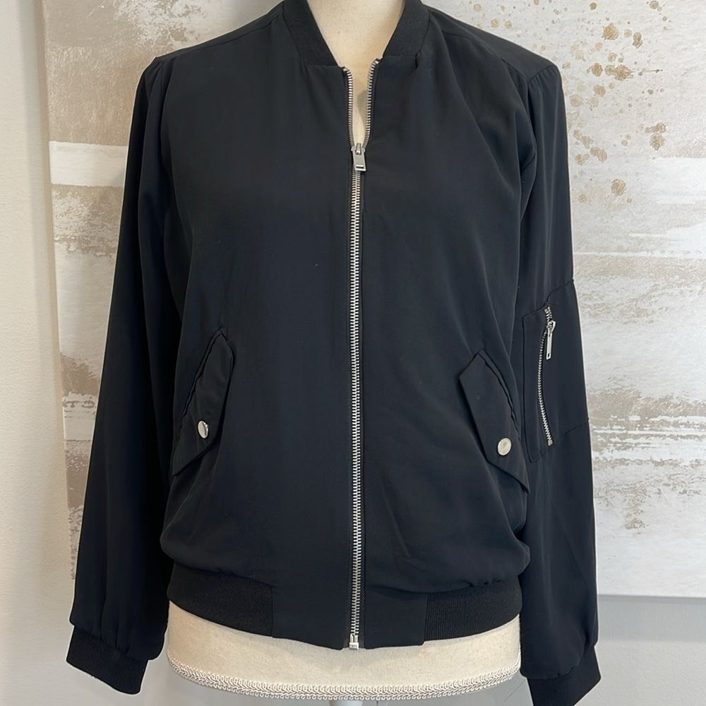 Jules & Leopold Black Bomber Jacket size Small (NWT)